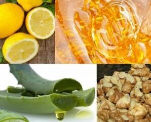 walnut, honey, lemon and aloe juice for potential